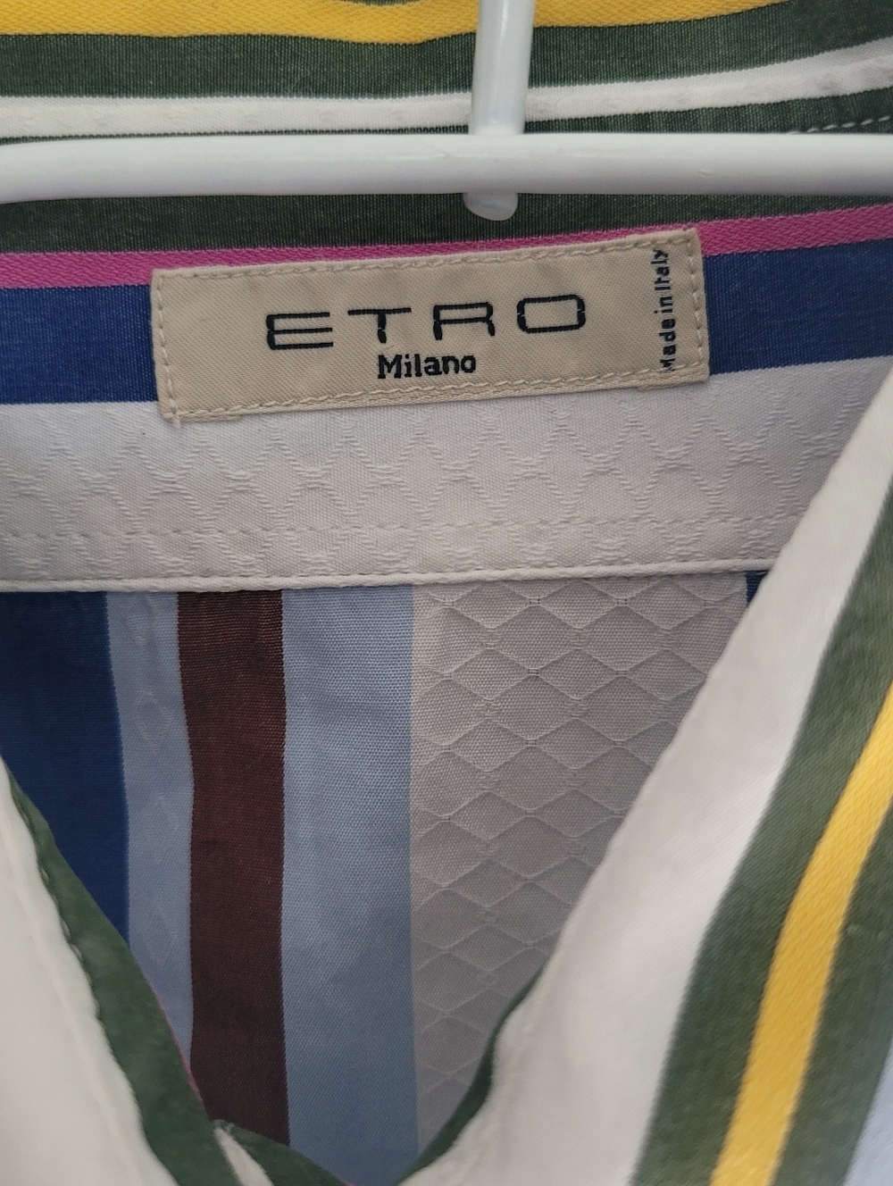 Etro Milano Striped Button Down Shirt EU 40 US 6 Multicolor Cotton Jacquard - Picture 5 of 6
